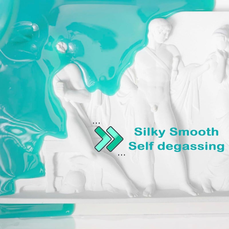 BBDINO Silicone Mold Making Kit, Super Elastic Jade Green Silicone, 1Gallon/140.8Oz, Ideal for Casting 3D Resin Molds & Silicone Molds, 1A:1B Mix Ratio - Image 3